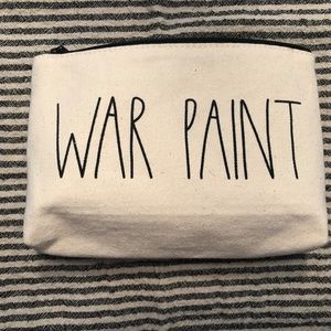 Rae Dunn By Magenta "WAR PAINT" Beige Beauty Case Cosmetic Make Up Holder